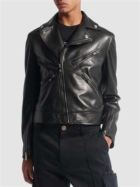 versace кожаные куртки|versace biker jacket.